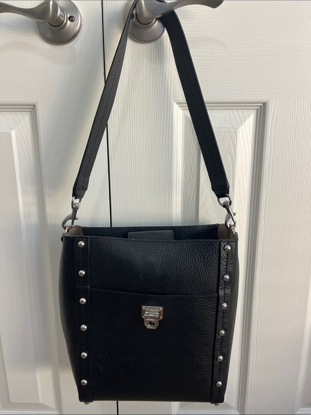 Rebecca Minkoff Black Leather Studded Shoulder Bag